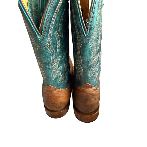 Roper "sidewinder" Cowboy Boots 8250 Turquoise and Brown Leather - Handmade in M - Picture 7 of 7